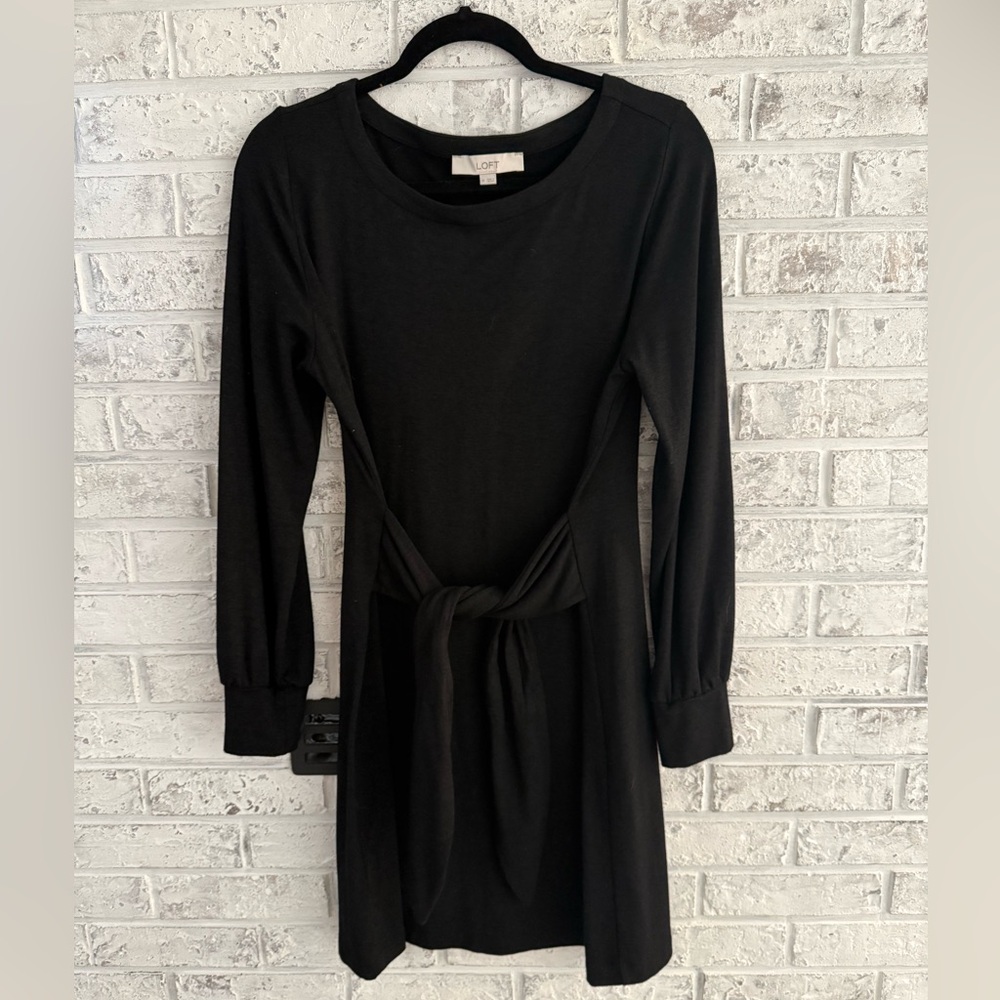 LOFT Black Women's tie wrap dress